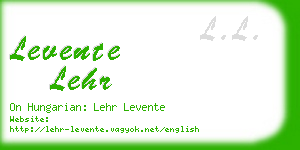 levente lehr business card